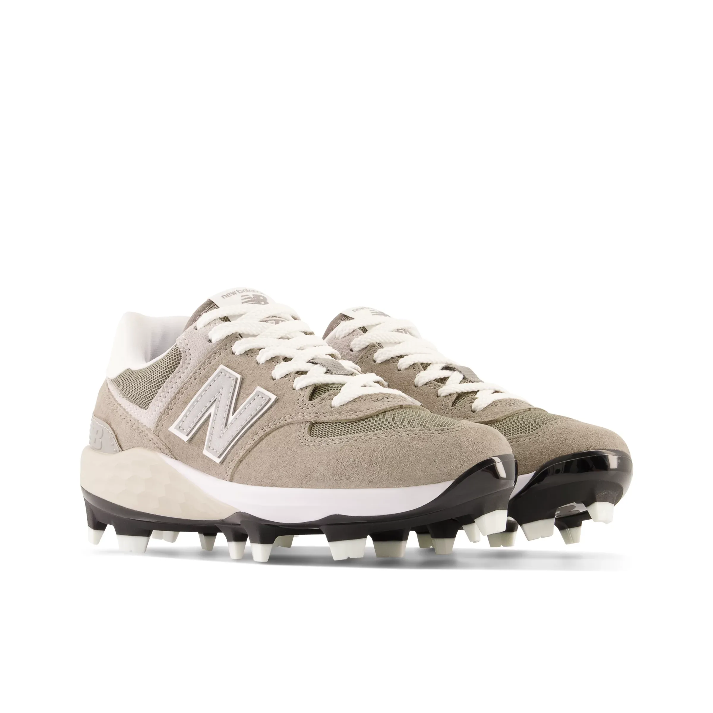 Fresh Foam 574 Youth Molded - Cement with Shark Skin and White