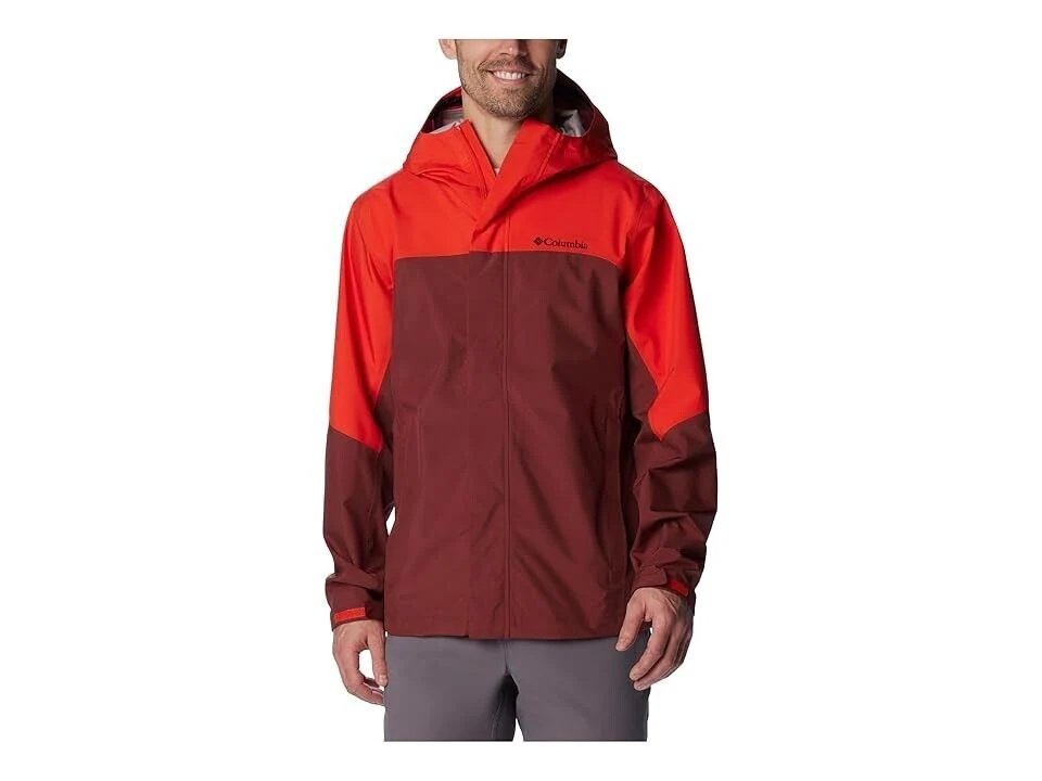 Columbia Wahkeena Falls 3L Shell Jacket Men 2XL Red Spicy Full Zip Hooded JDM233