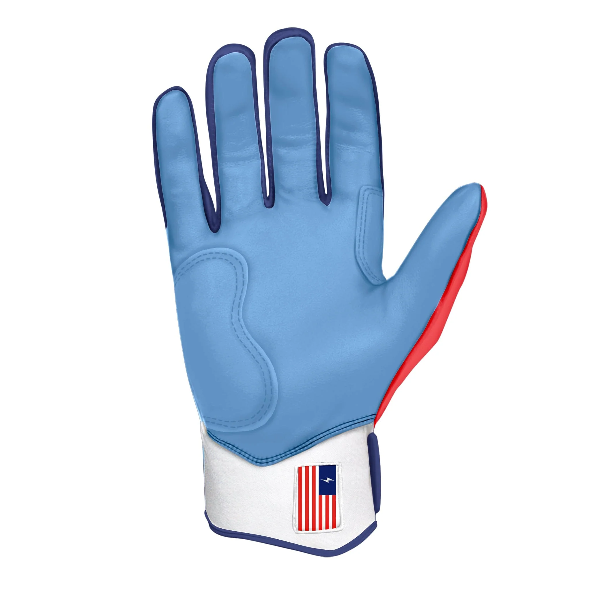 PREMIUM PRO Creator Series Short Cuff Batting Gloves | RED WHITE AND BLUE
