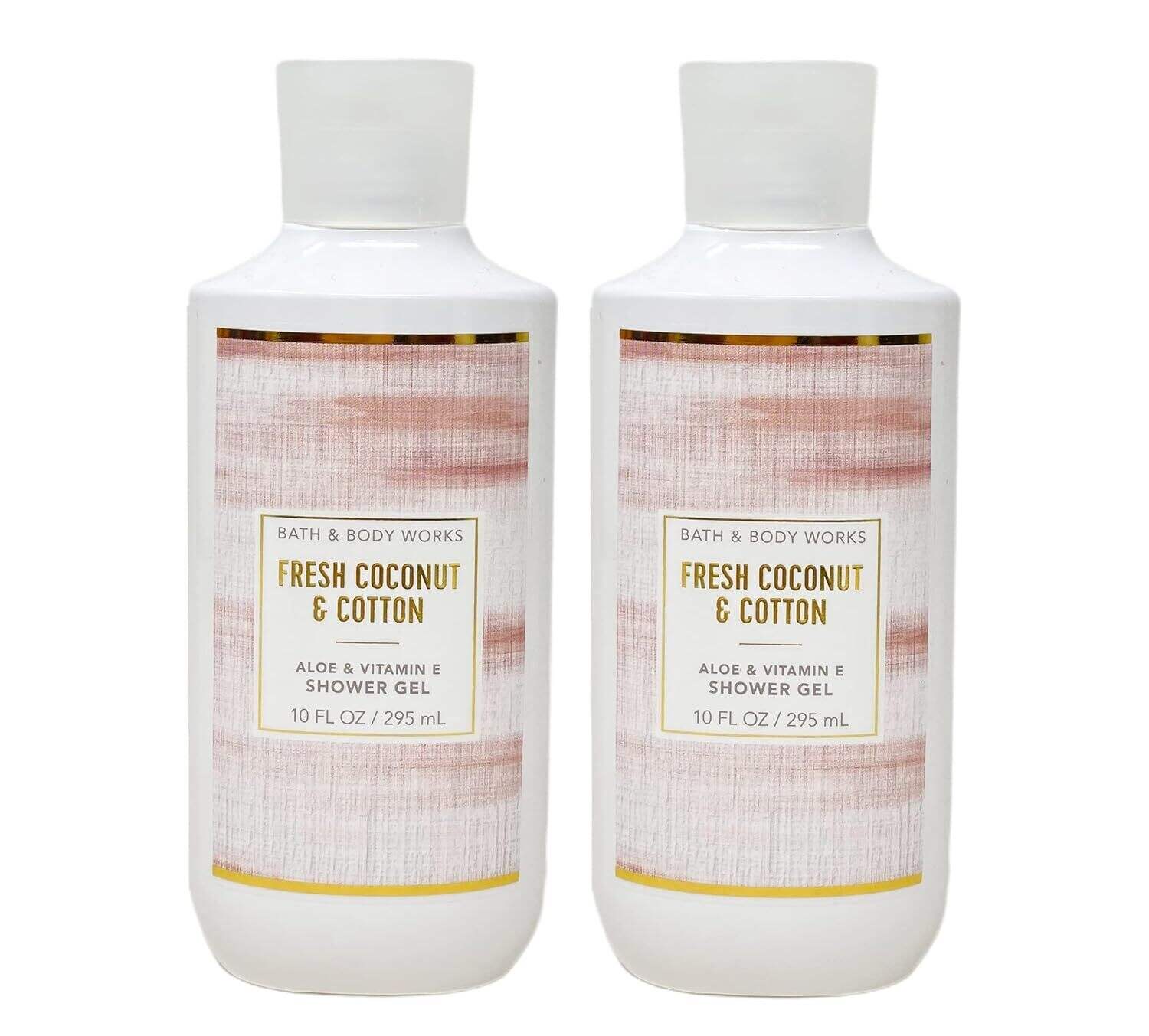 Bath & Body Works Fresh Coconut & Cotton Shower Gel Duo Set - Full Size