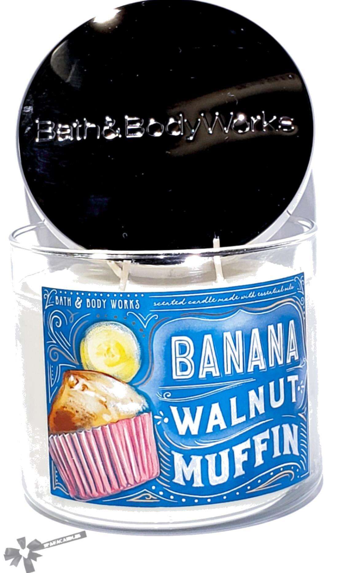 Banana Walnut Muffin 3 Wick Candle 14.5 oz Festive Jar