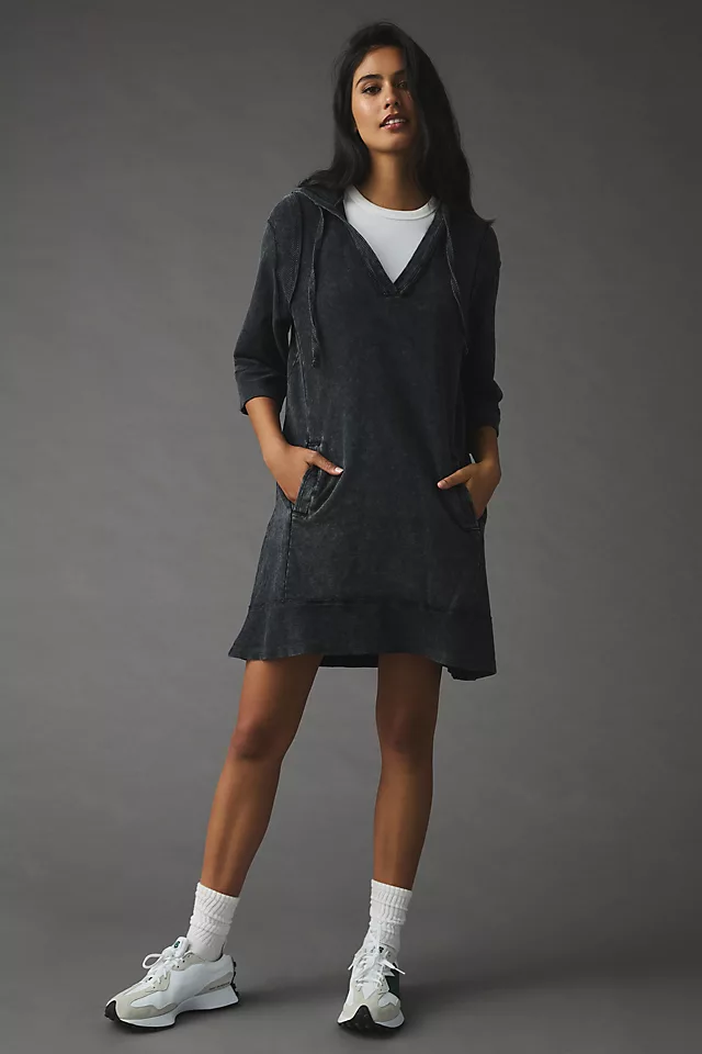 Daily Practice by Anthropologie Sport Hoodie Mini Dress BLACK