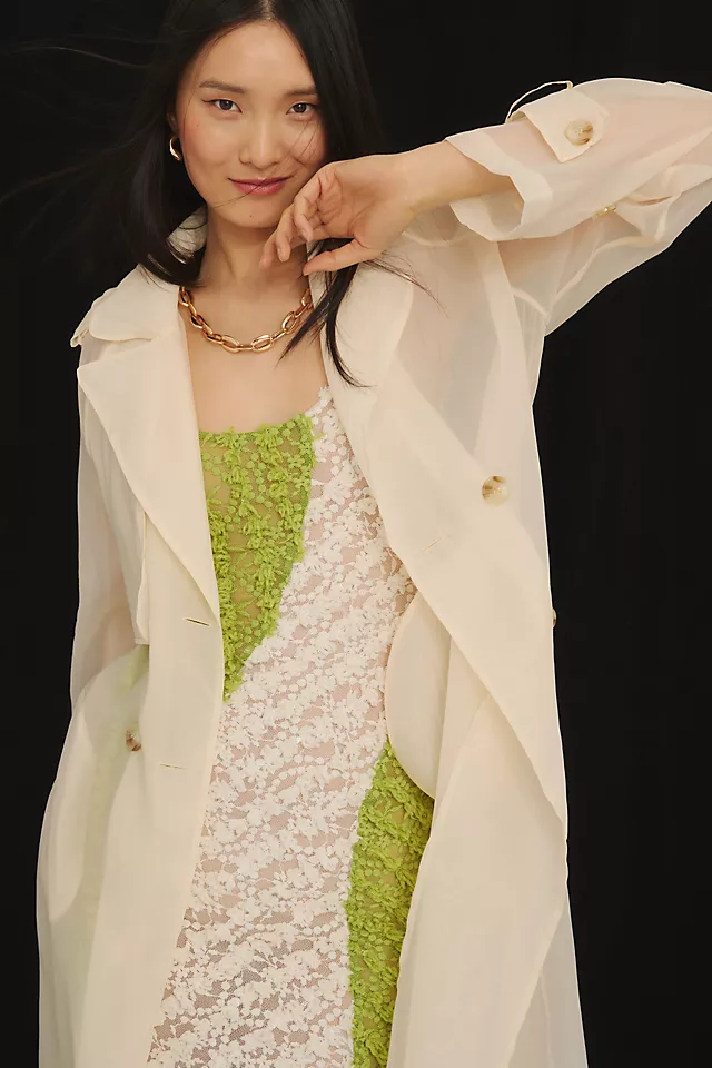 DOLAN Sheer Trench Coat IVORY