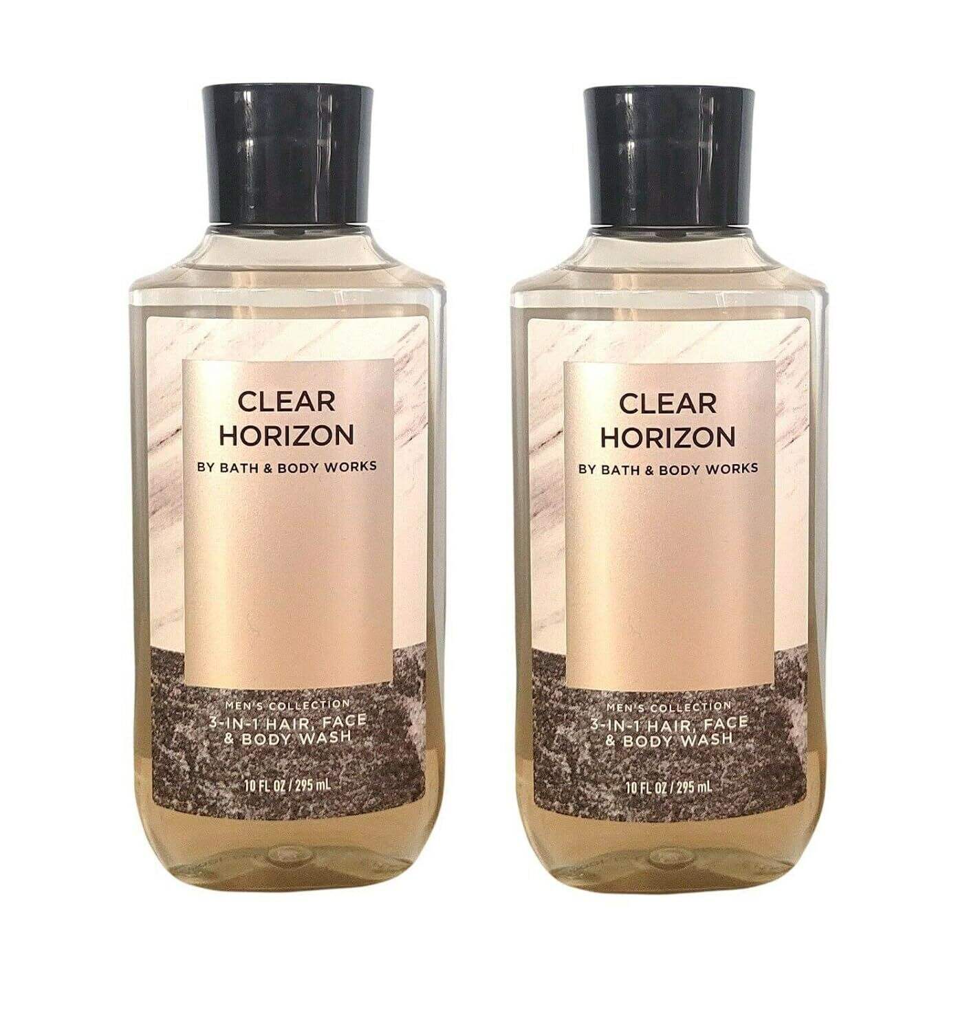 Bath and Body Works 3 Pack 2-in-1 Hair + Body Wash Teakwood, Ocean and Bourbon. 10 Oz.