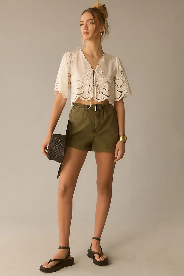 Pilcro Parachute Shorts OLIVE