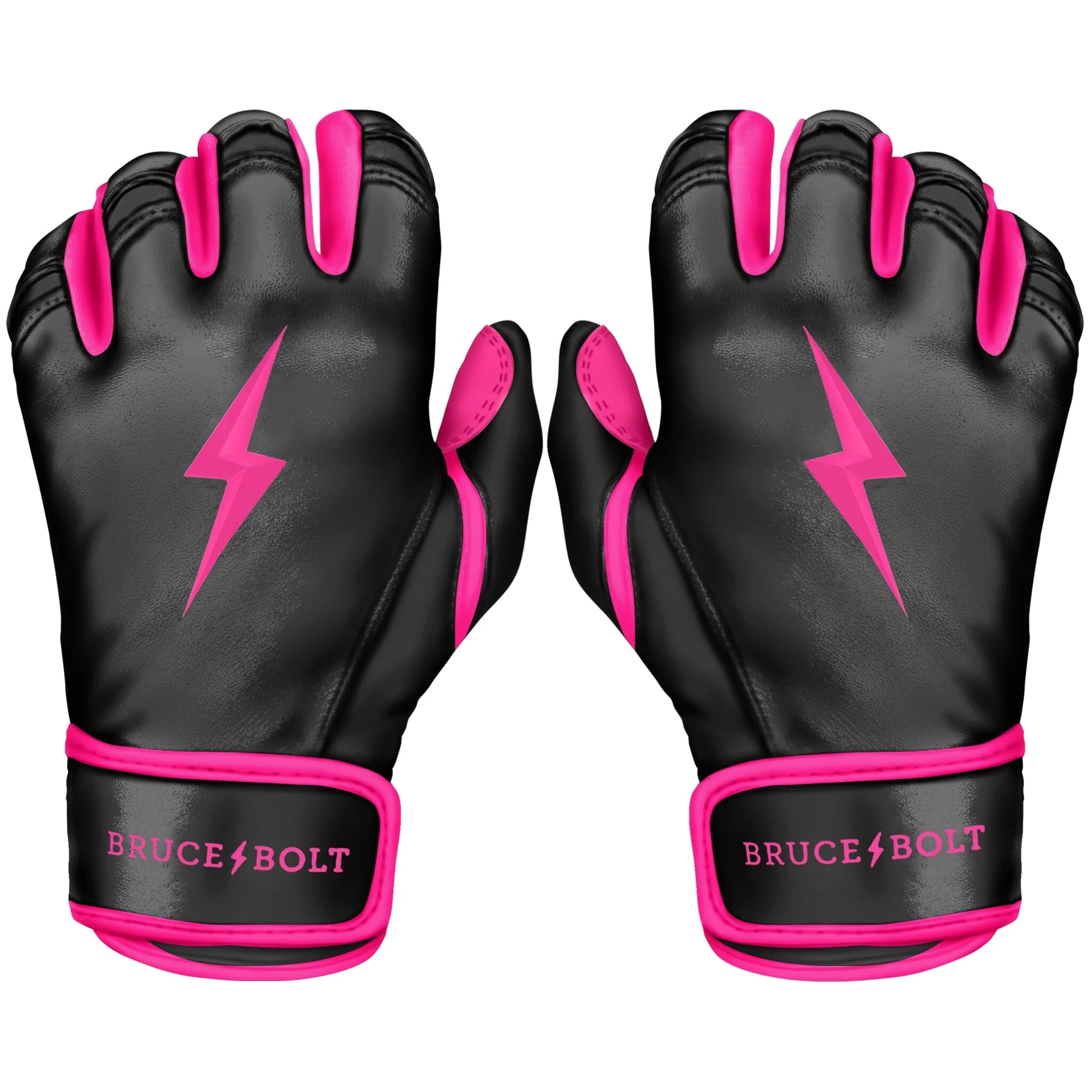 PREMIUM PRO Creator Series Short Cuff Batting Gloves | BLACK w/ HOT PINK