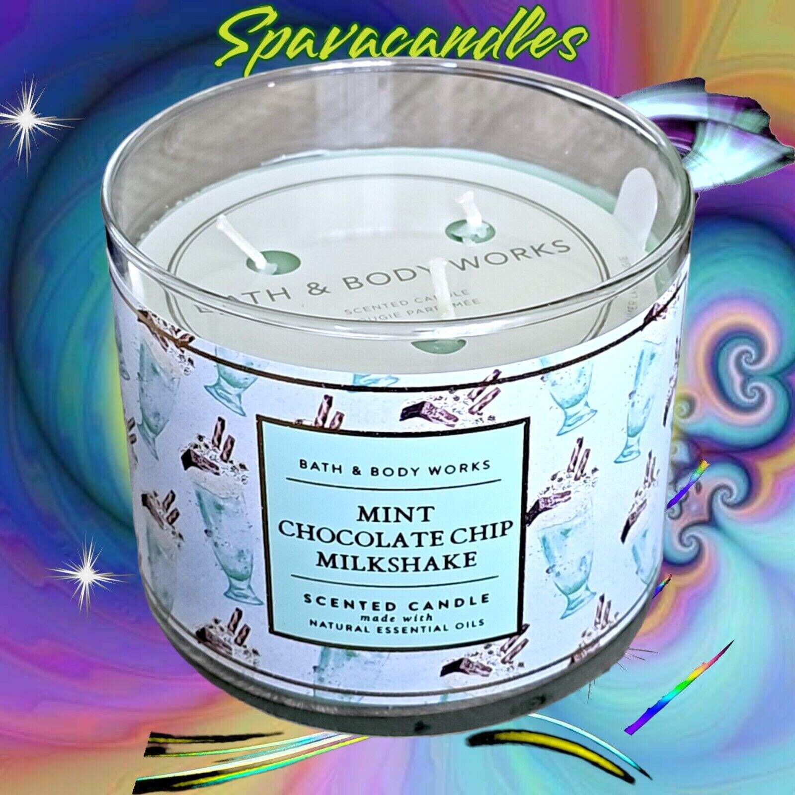 3-wick 14.5 oz Large Jar Candle MINT CHOCOLATE CHIP MILKSHAKE