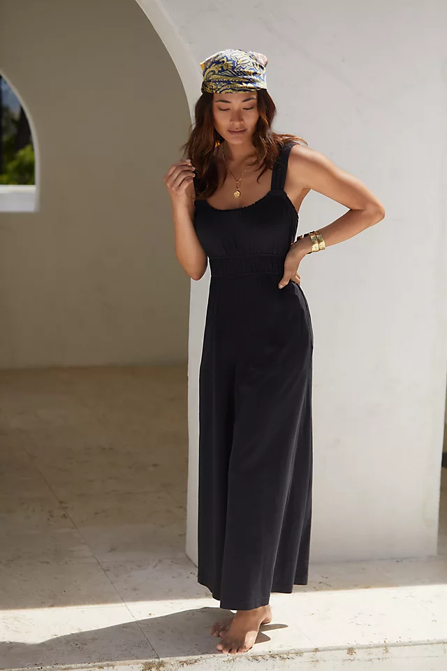 The Simona Scoop-Neck Jumpsuit BLACK