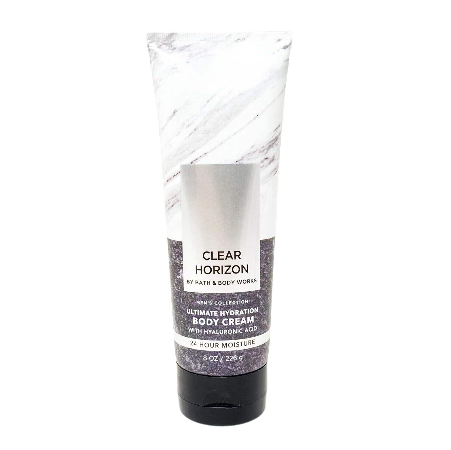 Bath & Body Works Men's Collection Clear Horizon 4 Piece Bundle - Body Cream - 3-in-1 Hair, Face & Body Wash - Body Spray - Cleansing Bar - Full Size