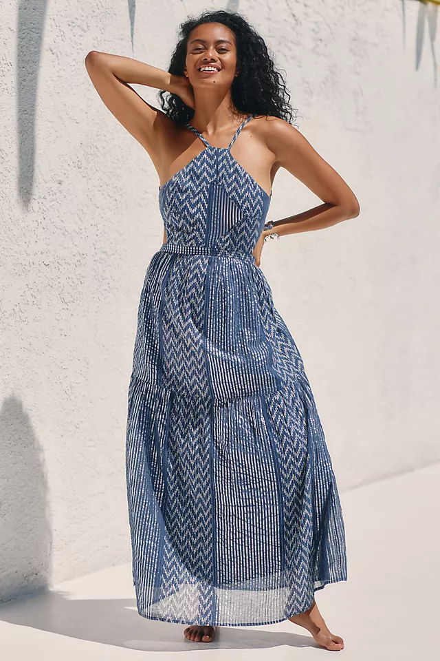 Mahila Reva Halter Maxi Dress TWILIGHT BLUE