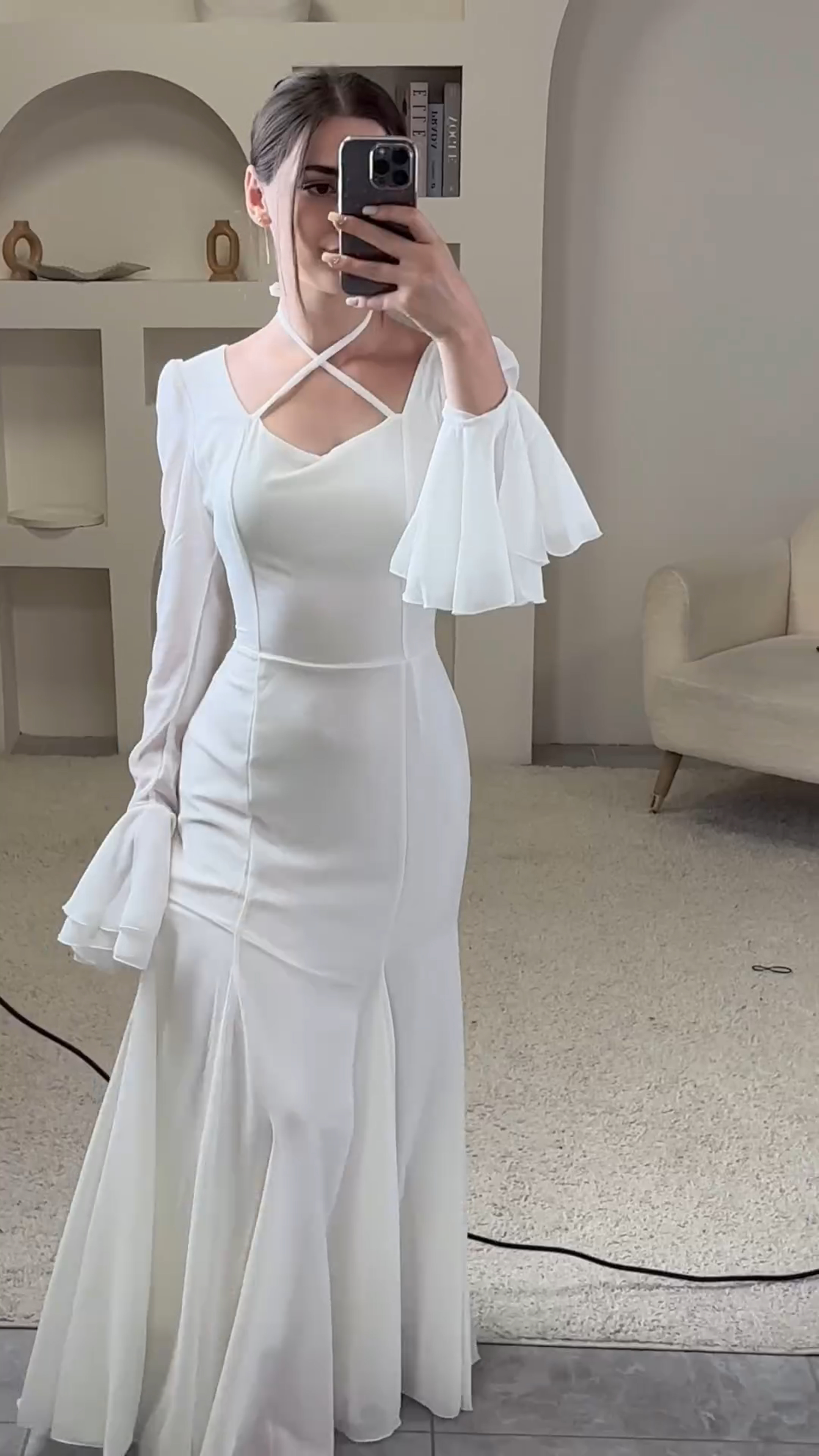 Elegant slim fit strappy dress