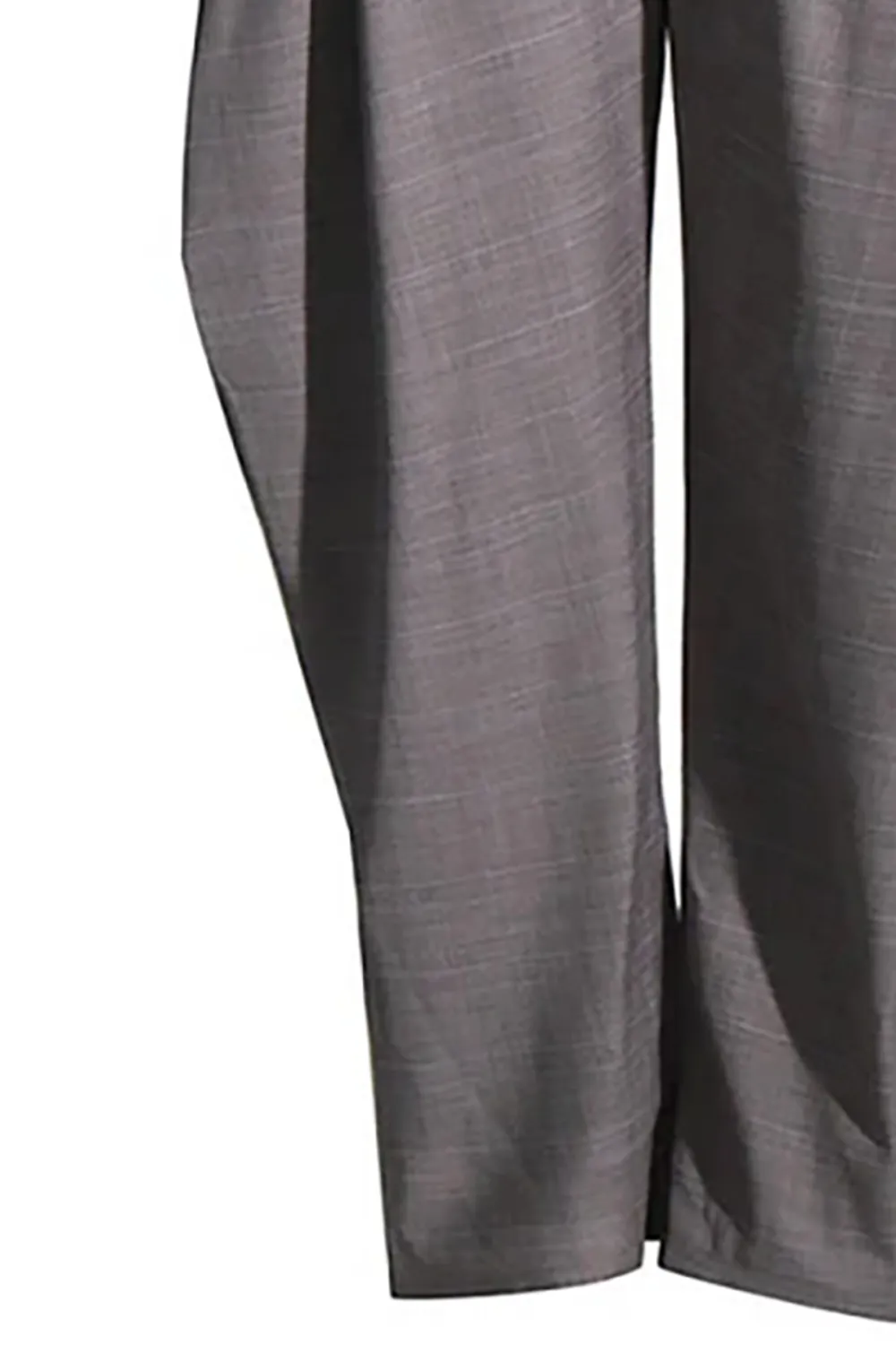 Bicolor Double Waist High Rise Pleated Detail Hybrid Horseshoe Pants