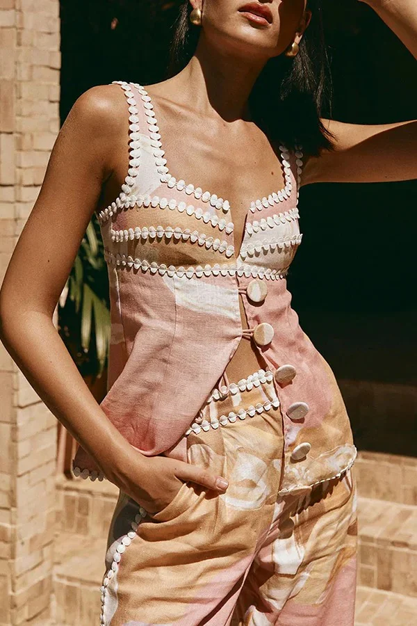 Unique Print Button Tank