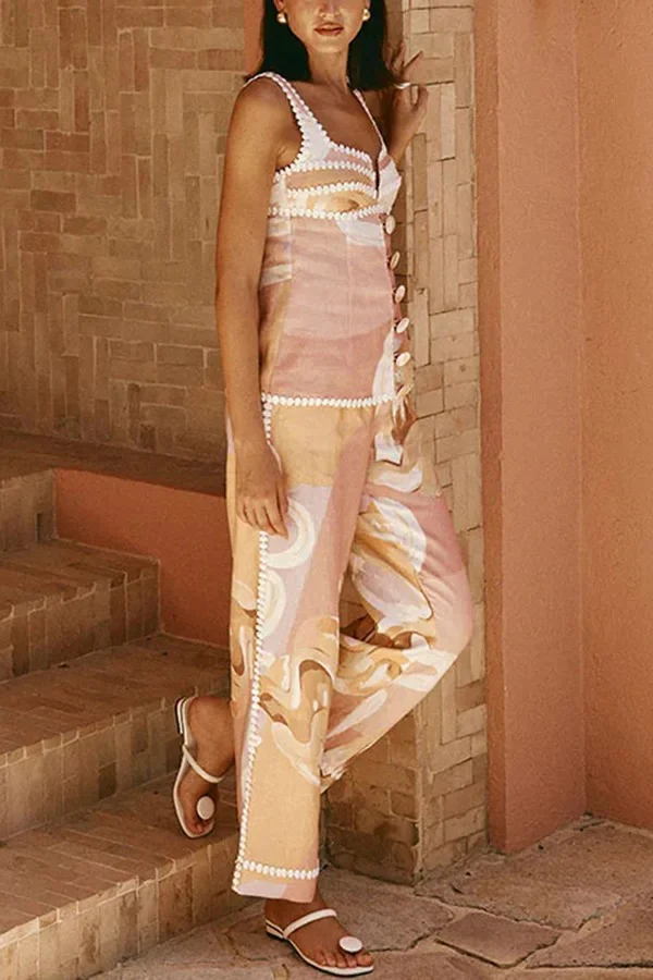 Unique Print Button Tank