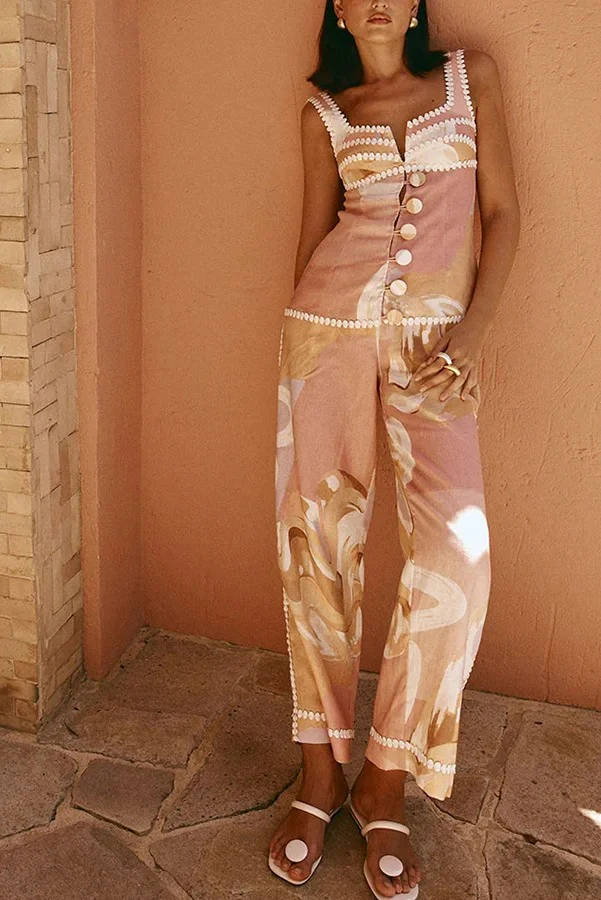 Unique Print Button Tank