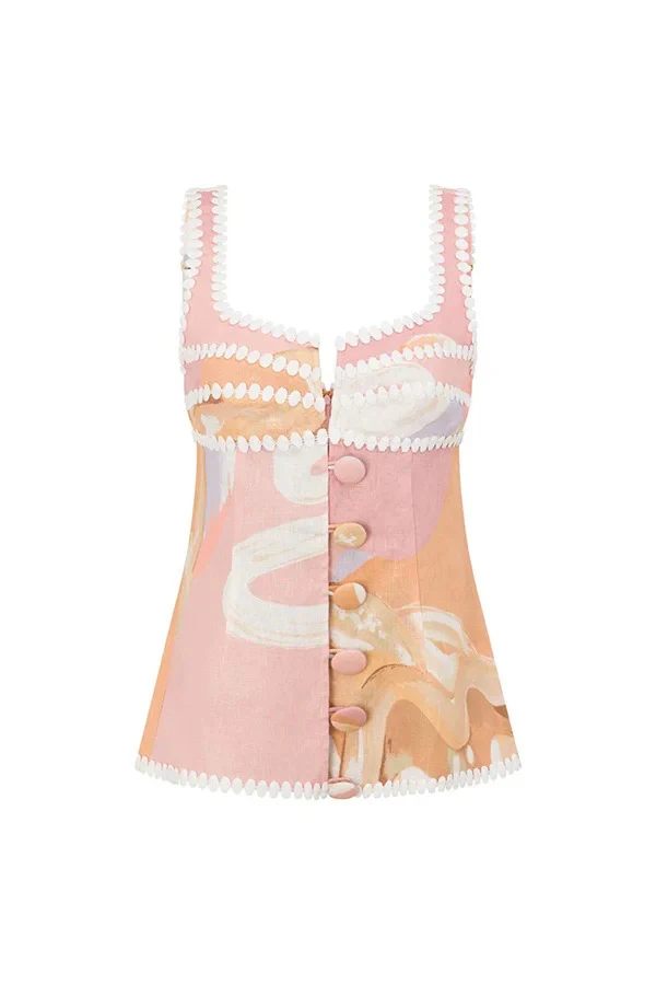 Unique Print Button Tank