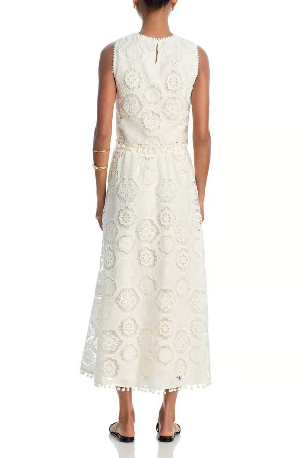 Embroidered Crochet Lace Tassle Trim Crop Tank Top