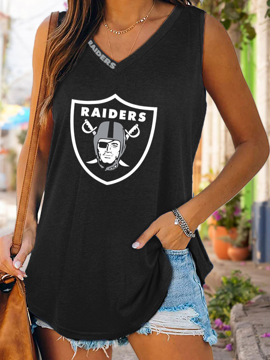 Las Vegas Raiders NFL Women's Sleeveless V-Neck Tank T-Shirt