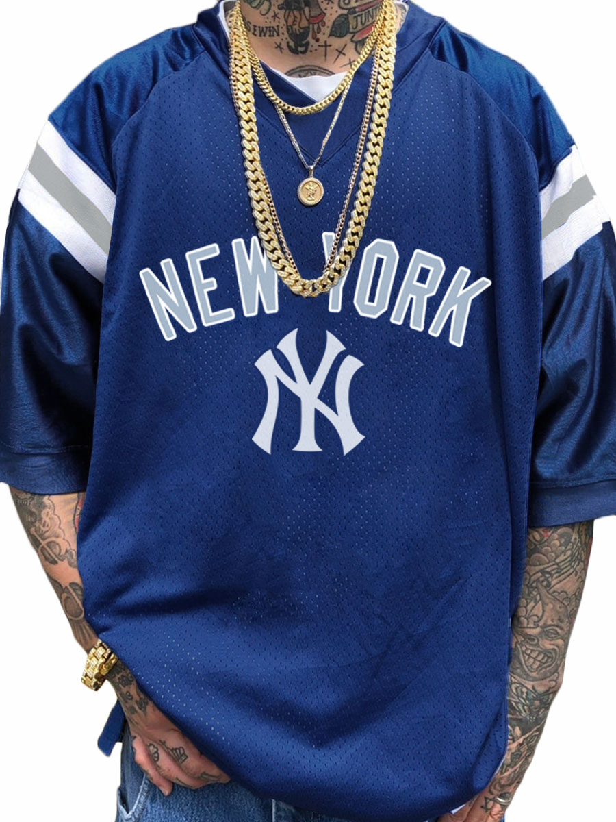 New York Yankees MLB Men's Fashion V-Neck Short Sleeve Jersey