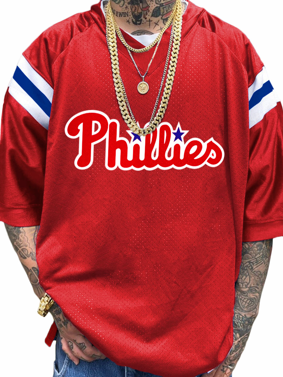 Philadelphia Phillies MLB Men's Fashion V-Neck Short Sleeve Jersey