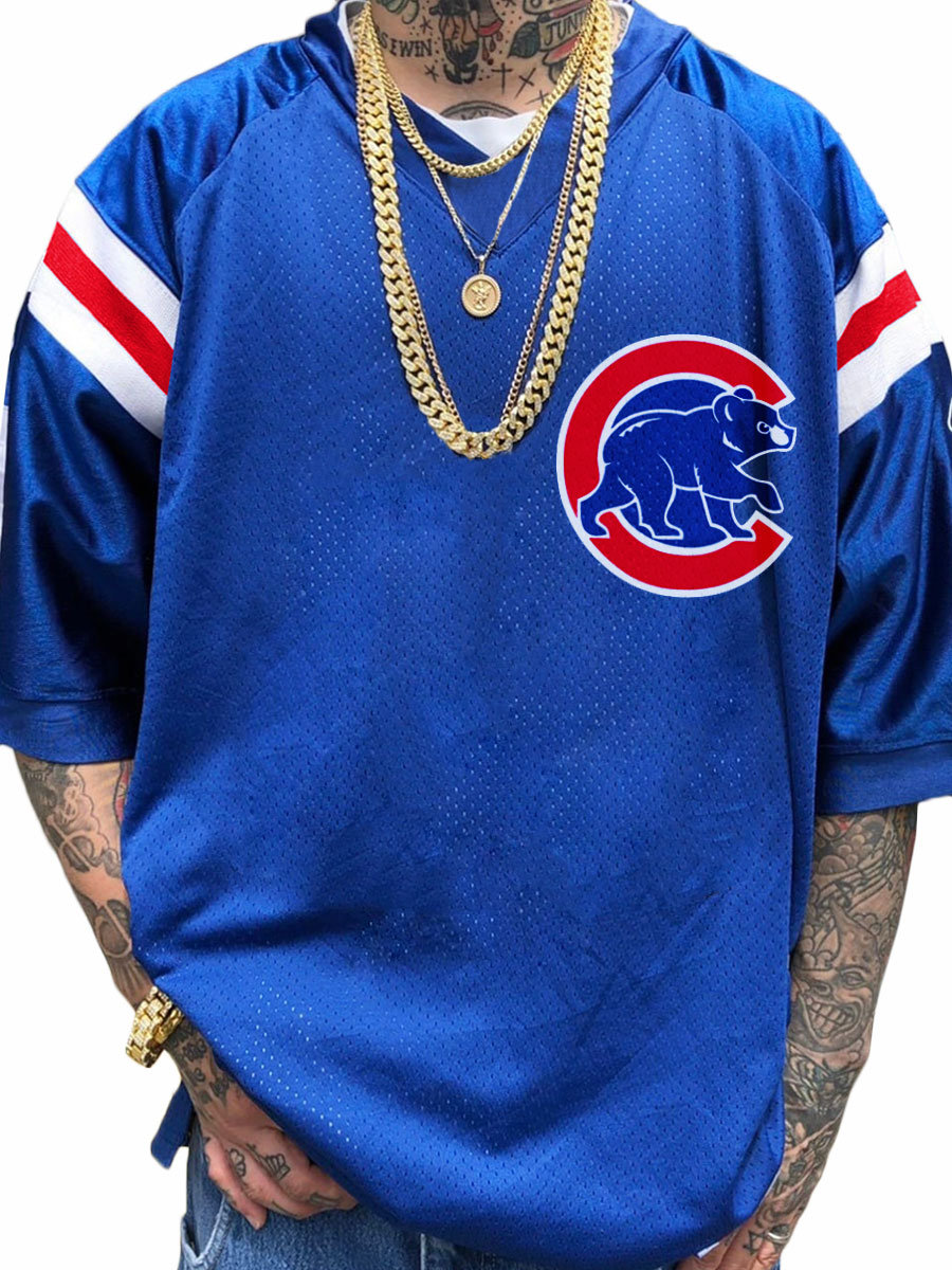 Chicago Cubs MLB Men's Fashion V-Neck Short Sleeve Jersey