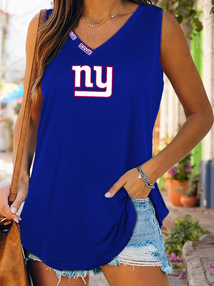 New York Giants NFL Women's Sleeveless V-Neck Tank T-Shirt