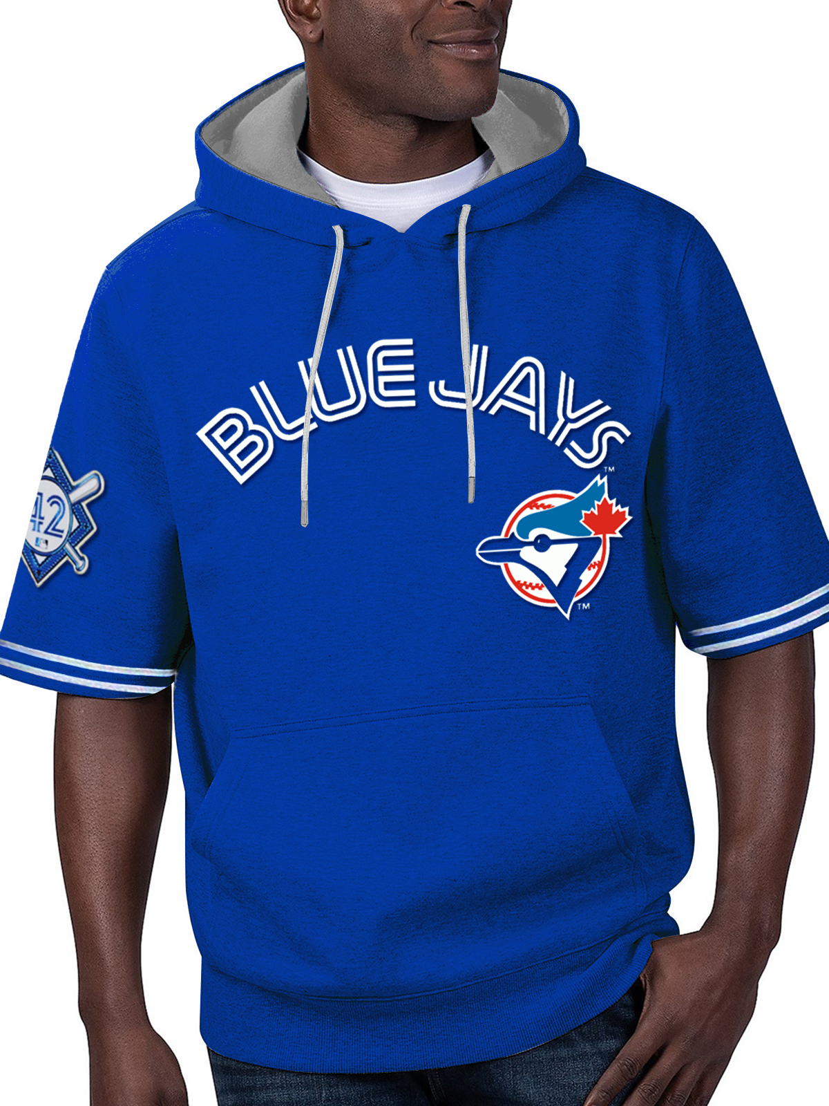 Toronto Blue Jays Fashion Short Sleeve Hooded Sweatshirt