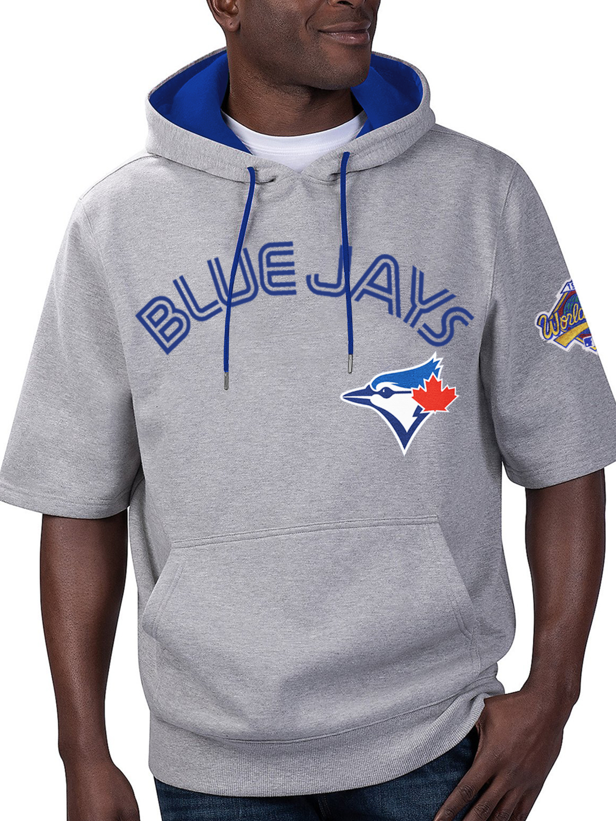 Toronto Blue Jays Fashion Short Sleeve Hooded Sweatshirt