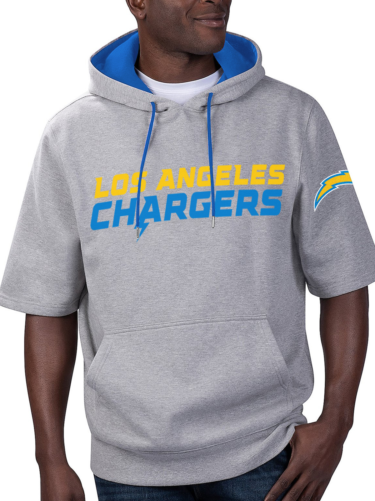 Los Angeles Chargers Short Sleeve Hooded Sweatshirt