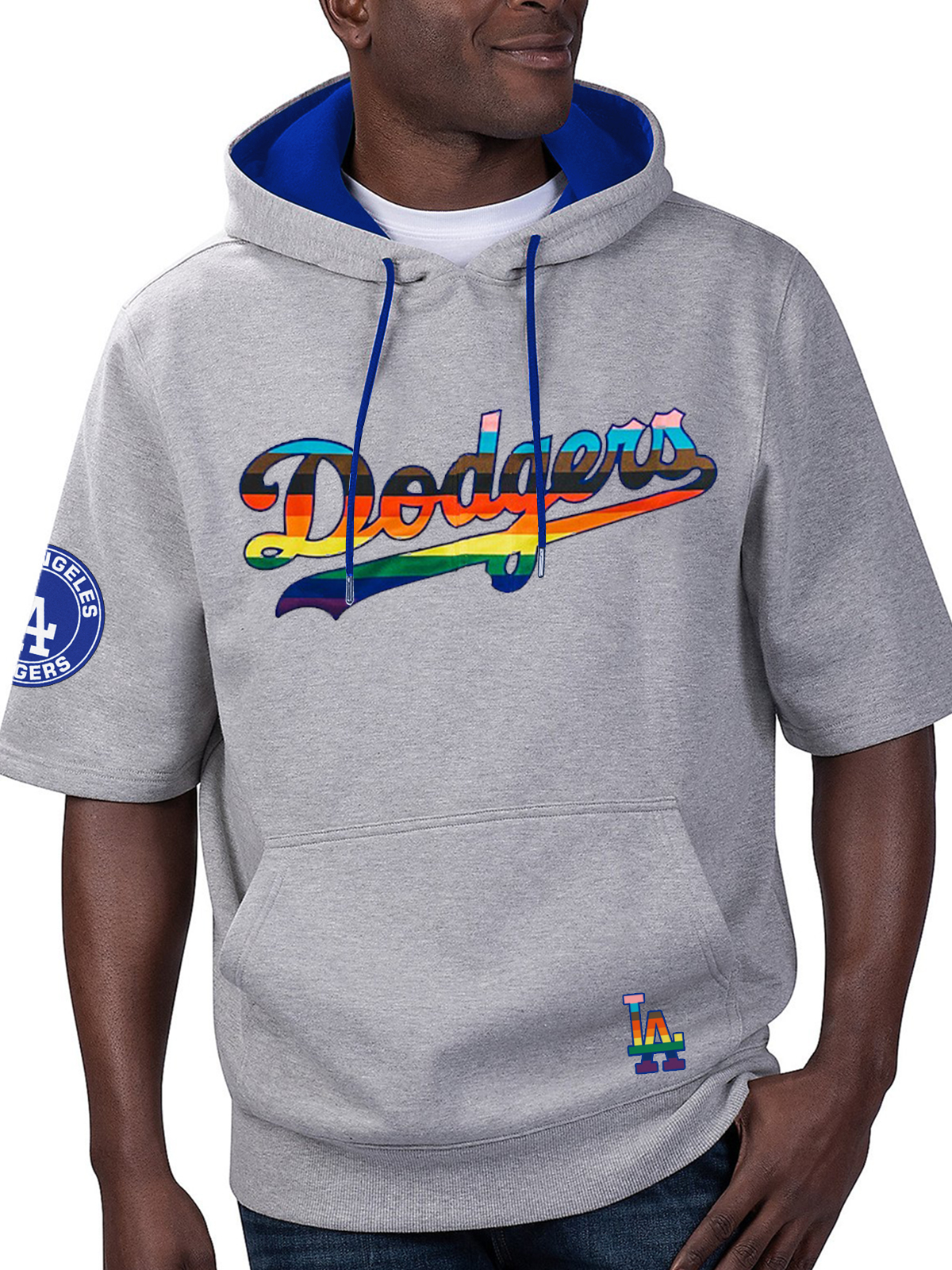 Los Angeles Dodgers Short Sleeve Hooded Sweatshirt