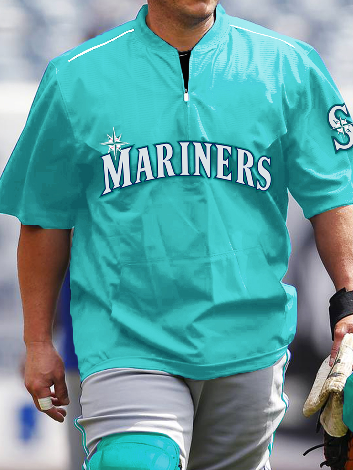 Seattle Mariners Short Sleeve Zip Sweatshirt