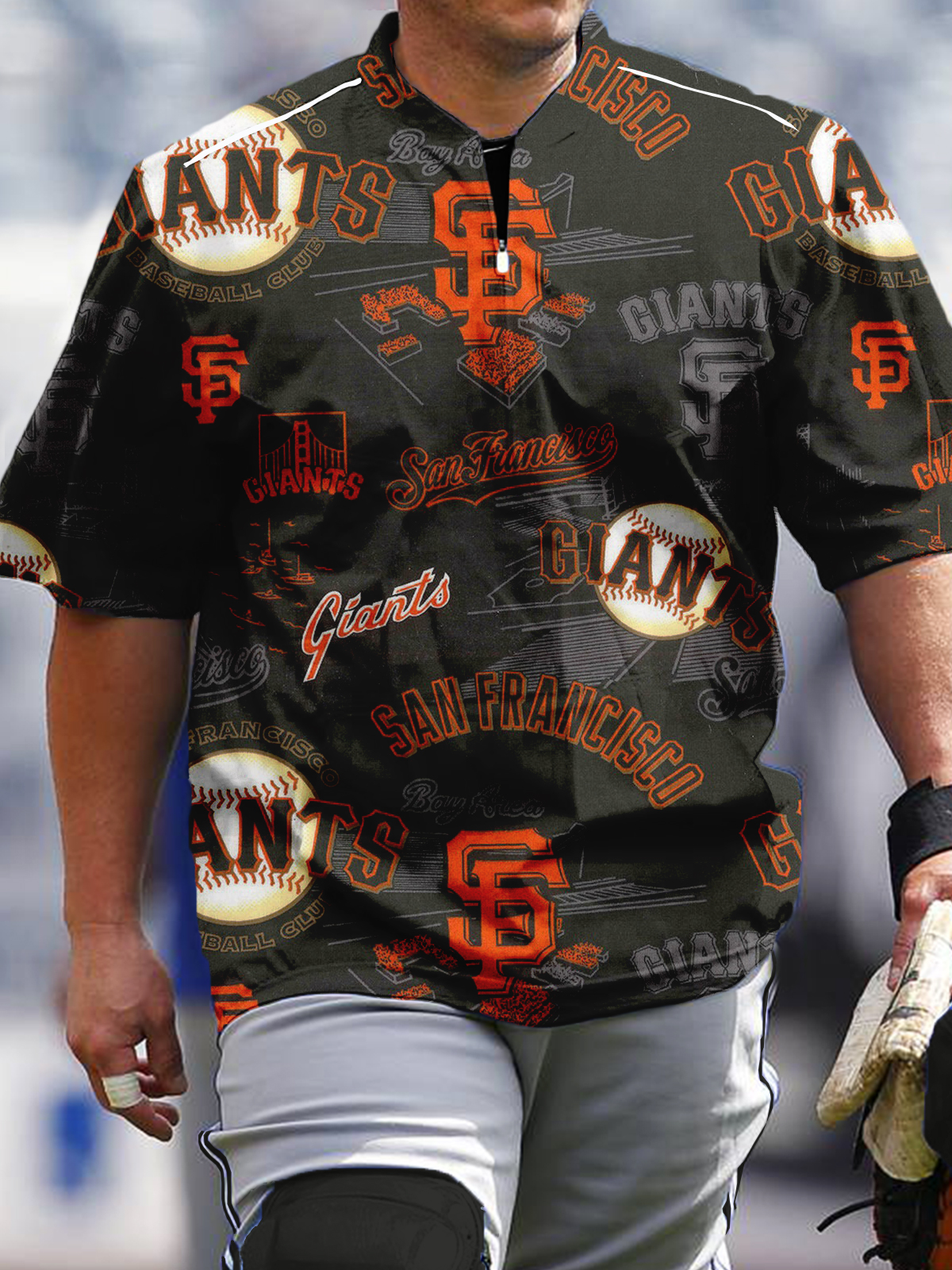 San Francisco Giants Fashion Short Sleeve Zip Sweatshirt