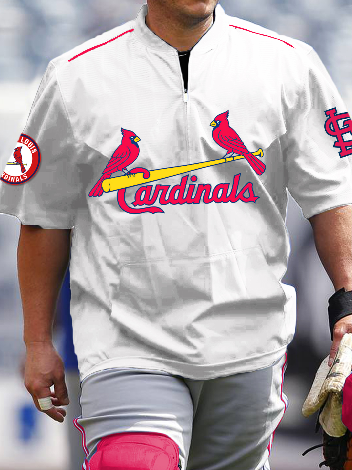 St. Louis Cardinals Short Sleeve Zip Sweatshirt