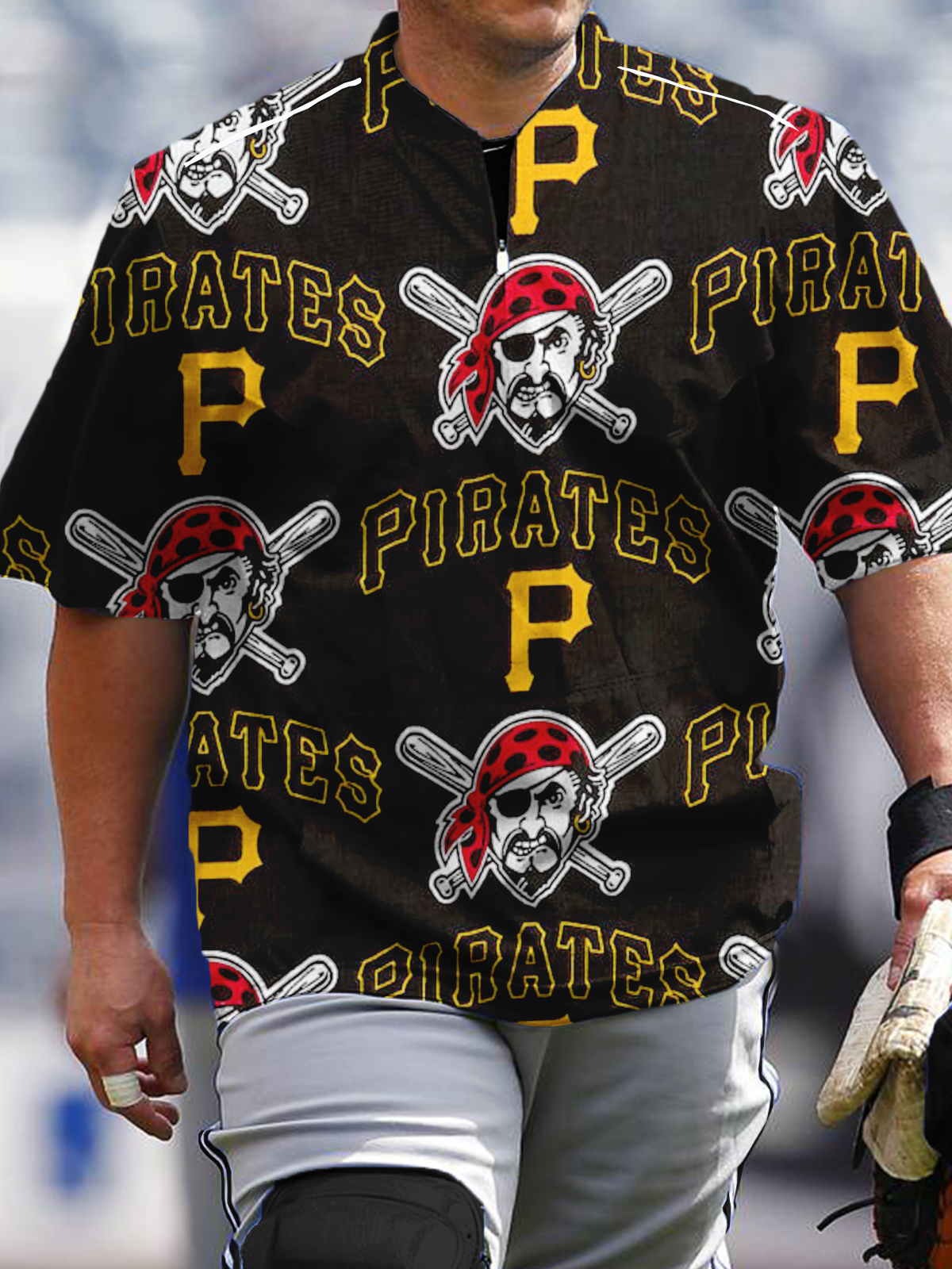 Pittsburgh Pirates Fashion Short Sleeve Zip Sweatshirt