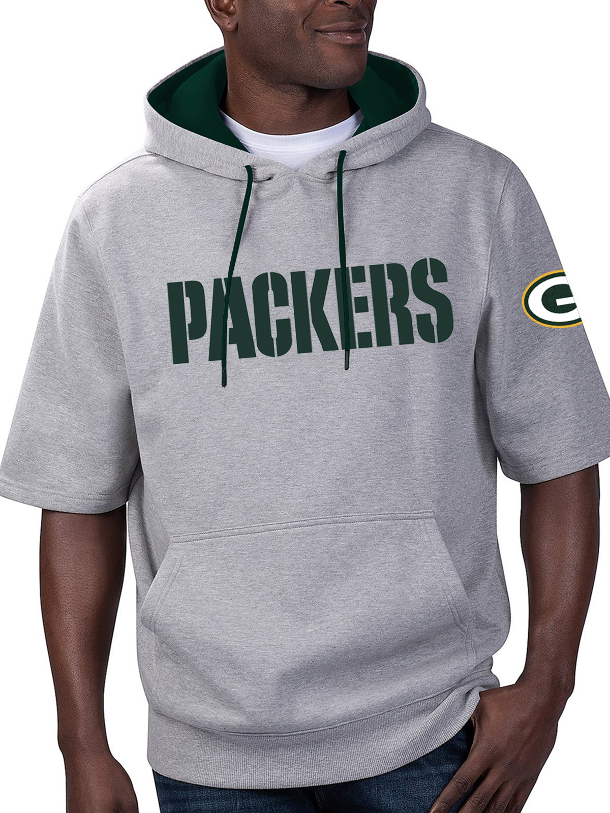 Green Bay Packers Short Sleeve Hooded Sweatshirt