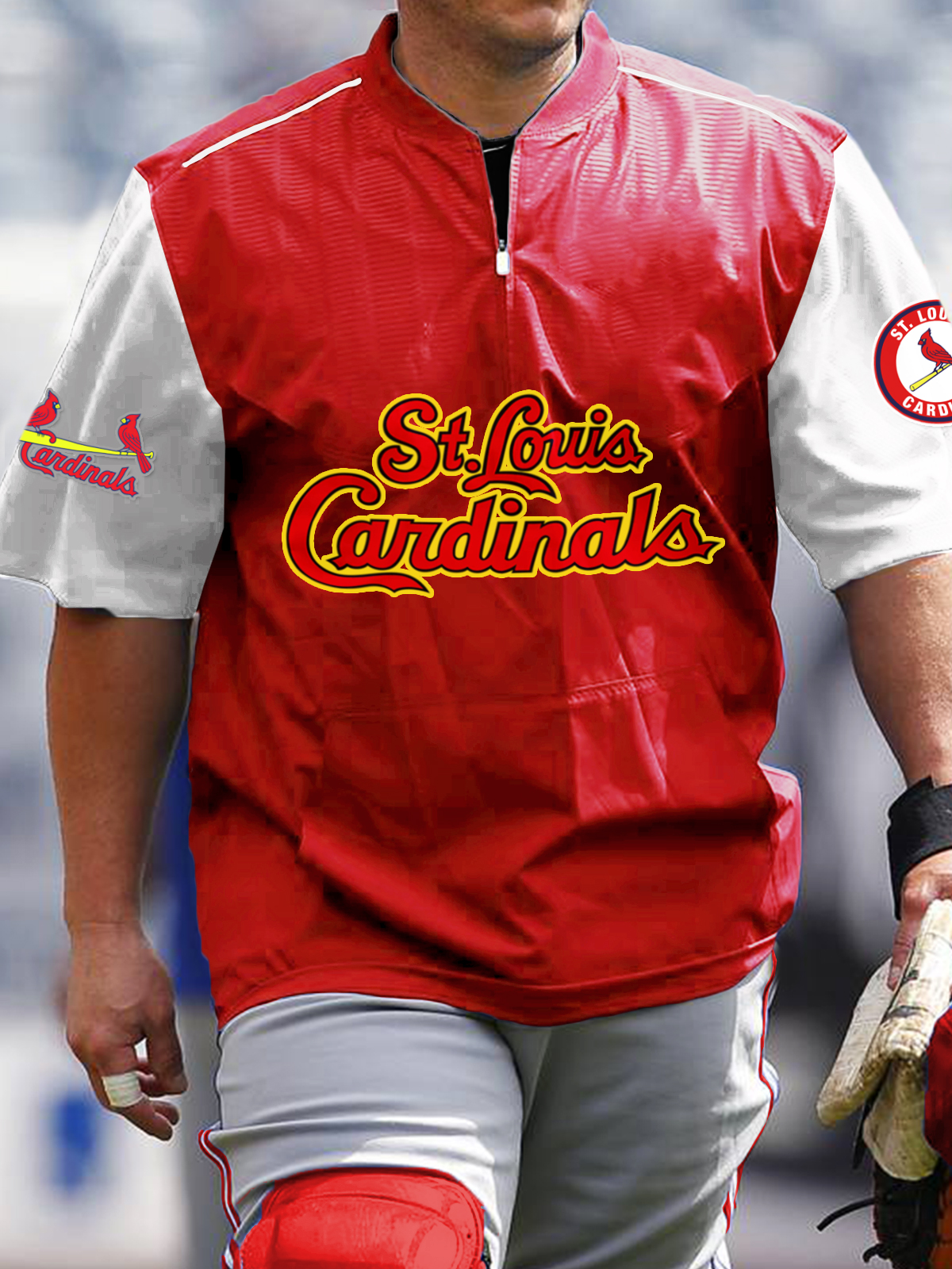 St. Louis Cardinals Short Sleeve Zip Sweatshirt