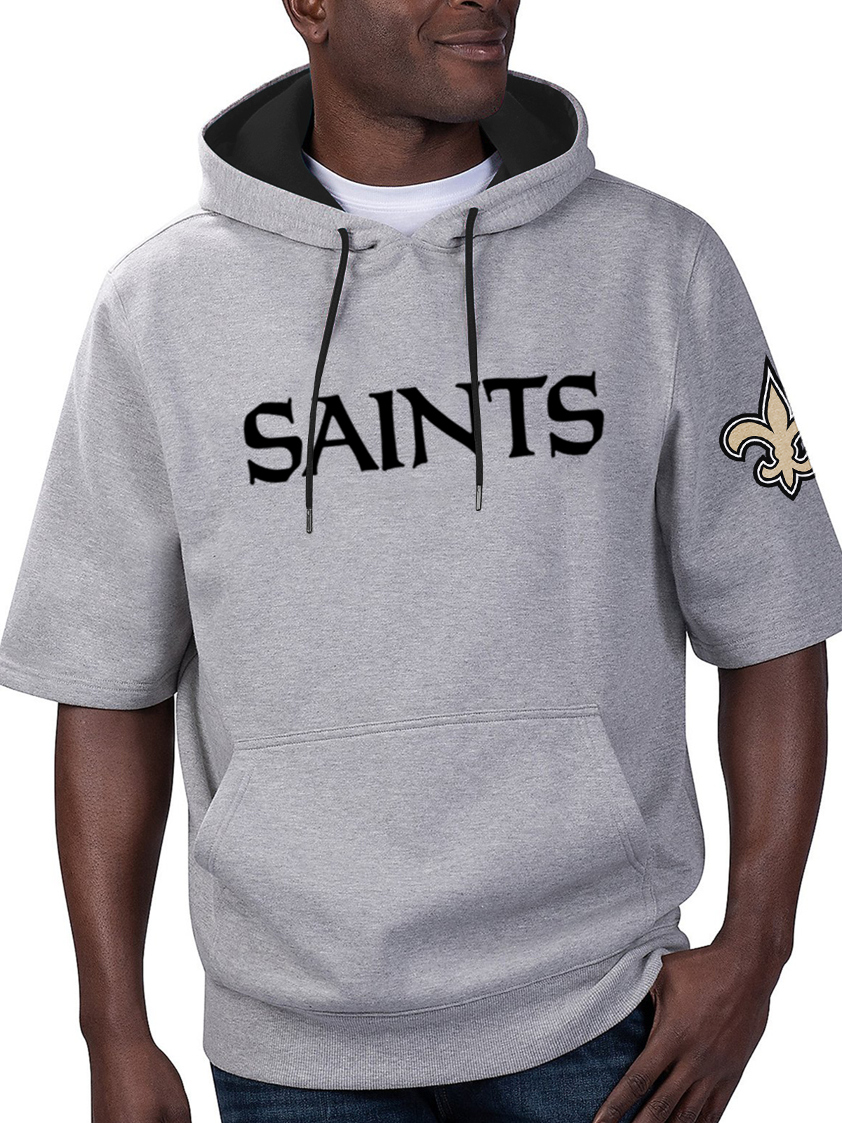 New Orleans Saints Short Sleeve Hooded Sweatshirt