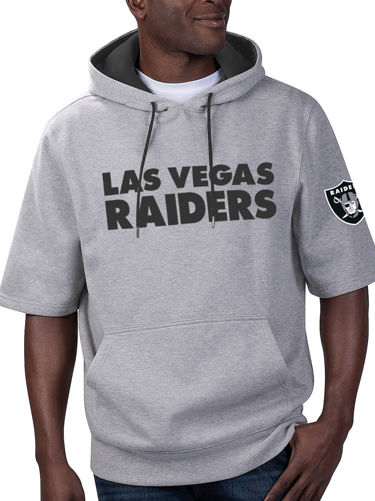 LAS VEGAS RAIDERS Short Sleeve Hooded Sweatshirt