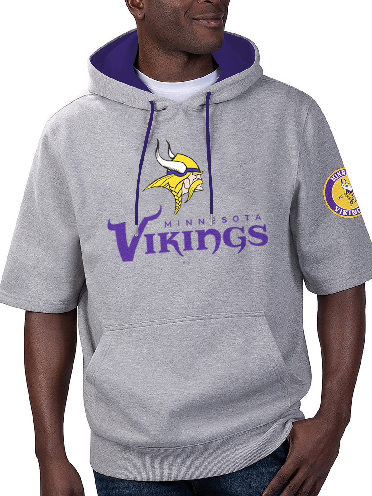 Minnesota Vikings Short Sleeve Hooded Sweatshirt