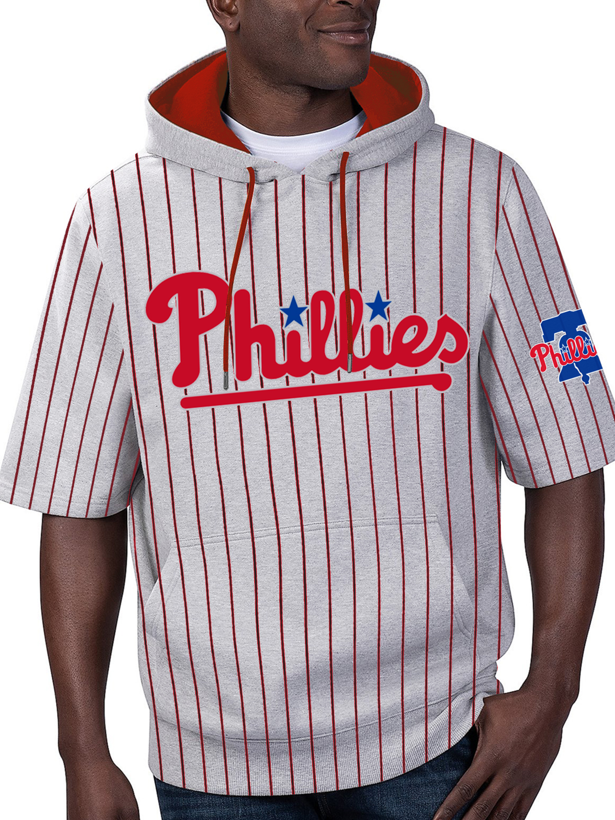 Philadelphia Phillies Fashion Short Sleeve Hooded Sweatshirt