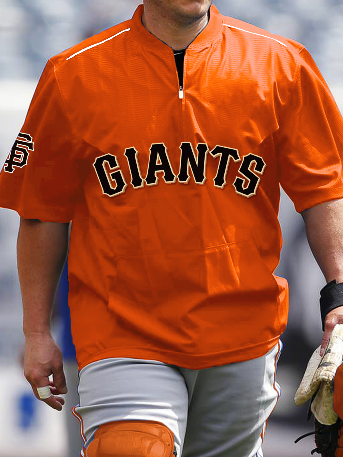 San Francisco Giants Short Sleeve Zip Sweatshirt