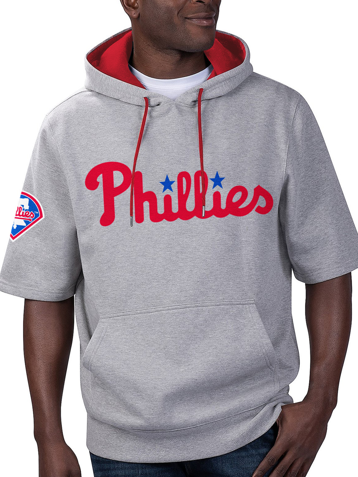 Philadelphia Phillies Fashion Short Sleeve Hooded Sweatshirt
