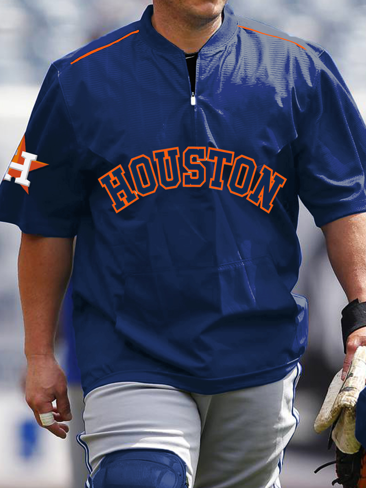 Houston Astros Short Sleeve Zip Sweatshirt