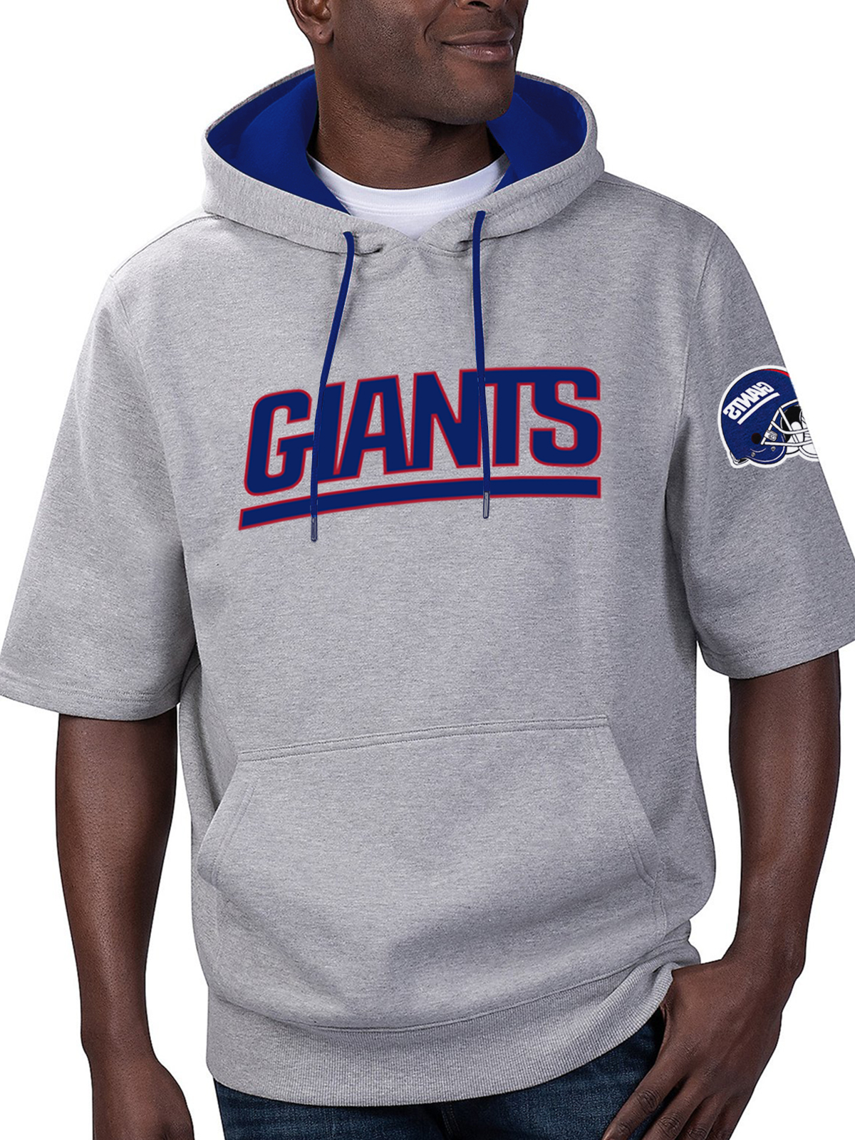 New York Giants Short Sleeve Hooded Sweatshirt