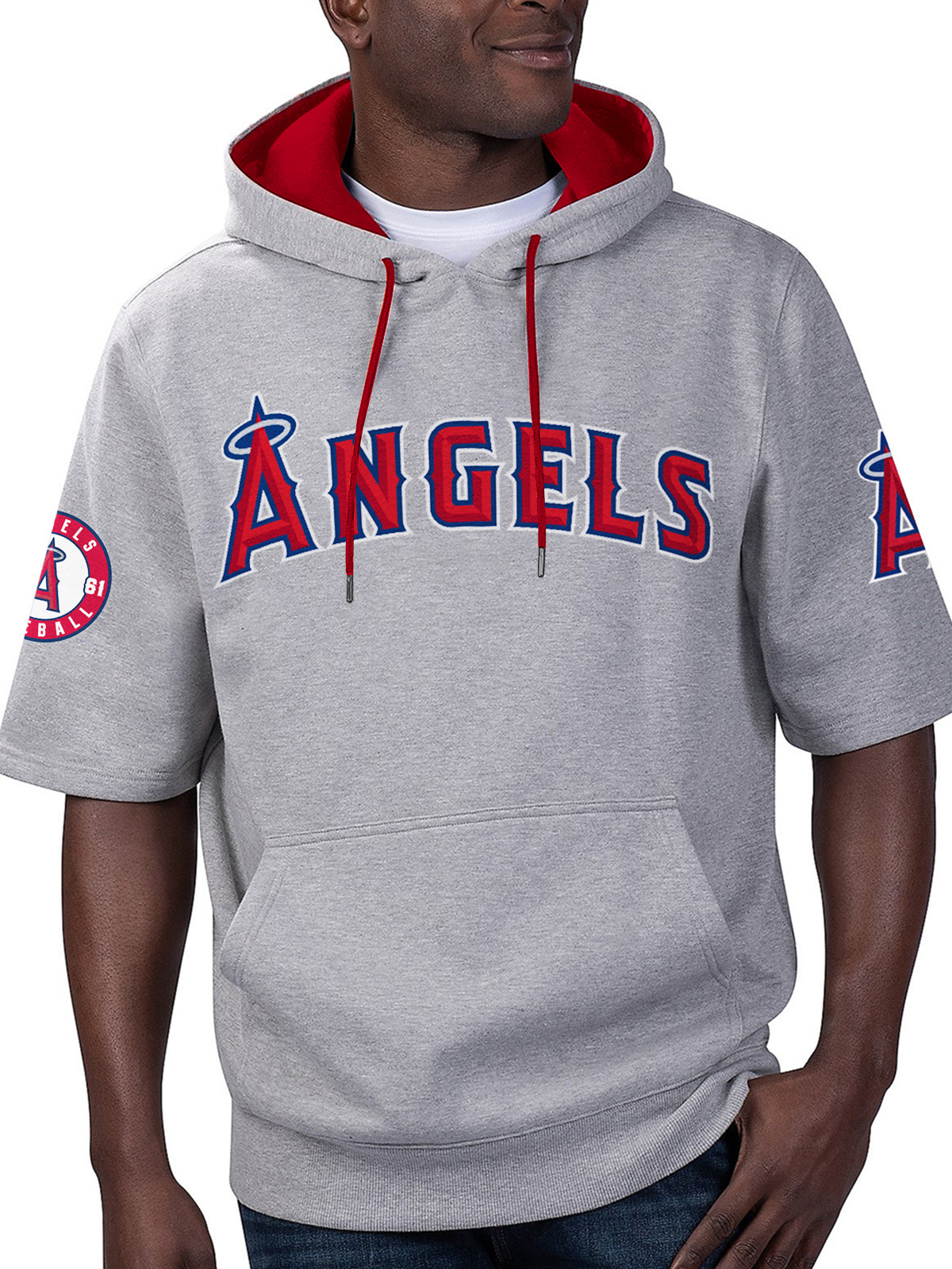 Los Angeles Angels Fashion Short Sleeve Hooded Sweatshirt