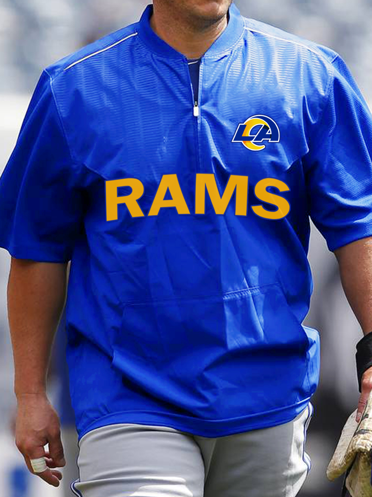 Los Angeles Rams Short Sleeve Zip Sweatshirt