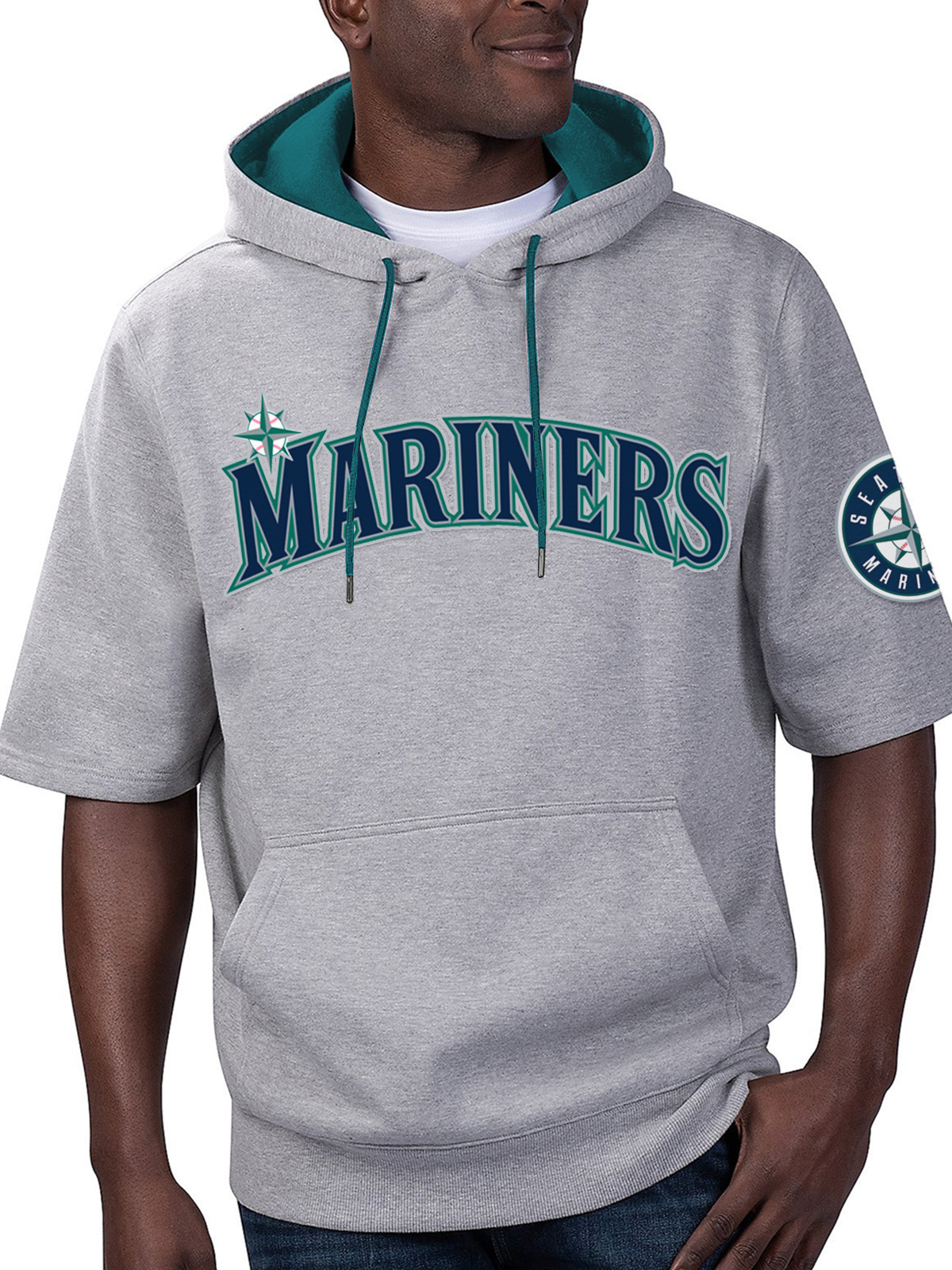 Seattle Mariners Fashion Short Sleeve Hooded Sweatshirt