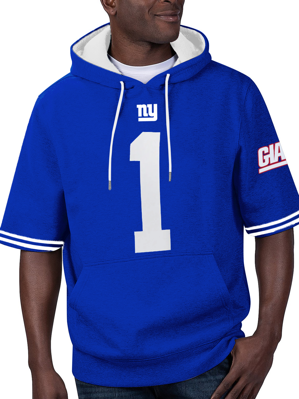 New York Giants Short Sleeve Hooded Sweatshirt