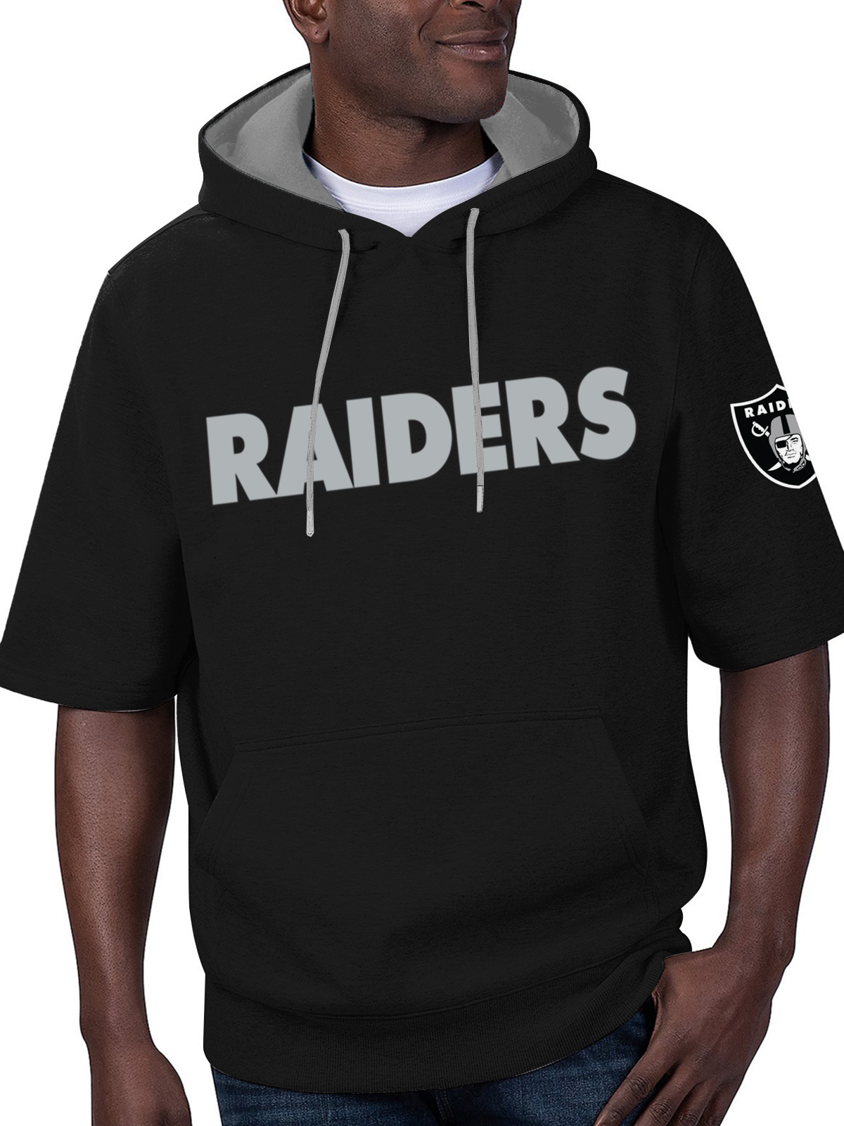 LAS VEGAS RAIDERS Short Sleeve Hooded Sweatshirt