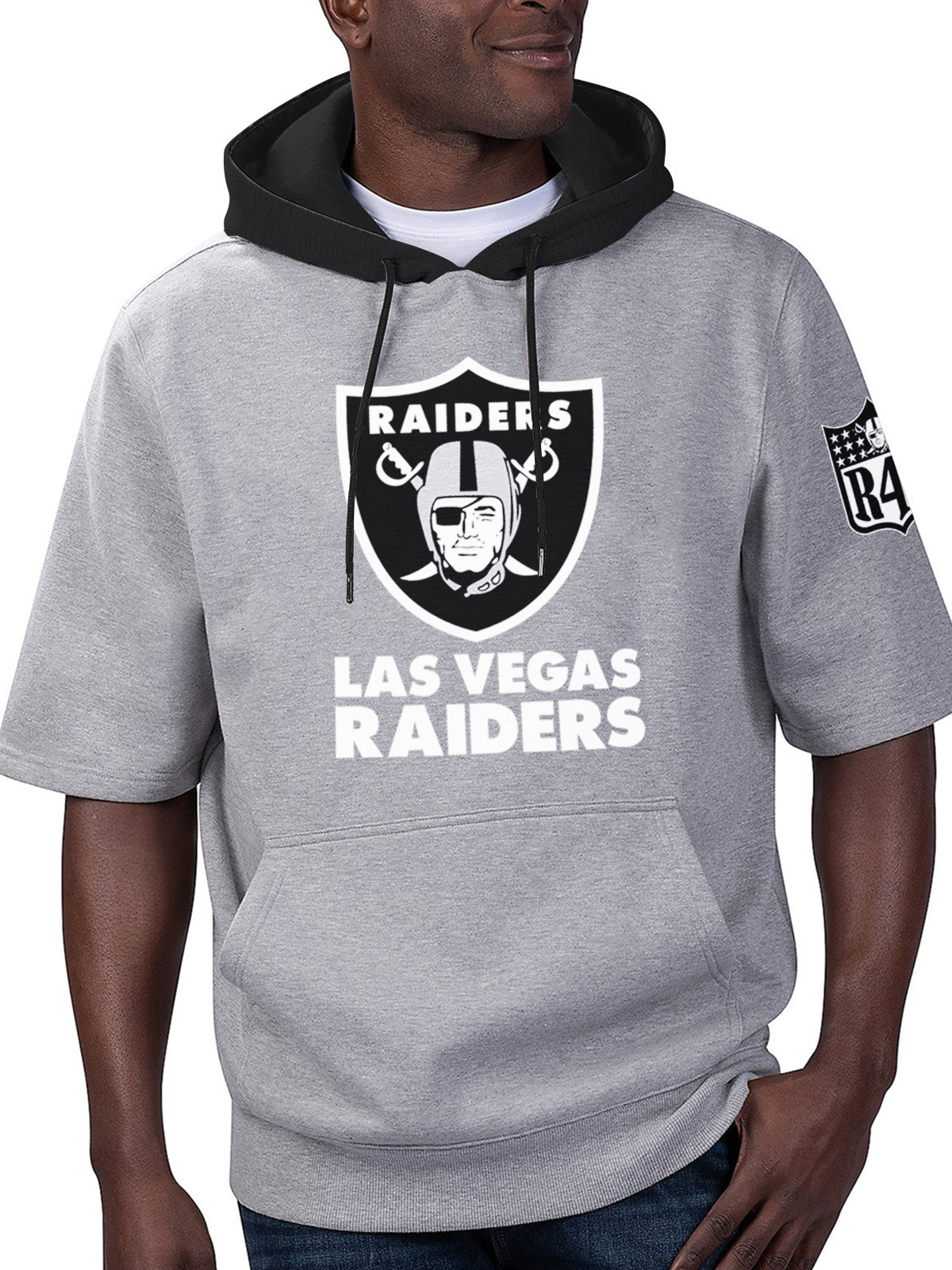 LAS VEGAS RAIDERS Short Sleeve Hooded Sweatshirt